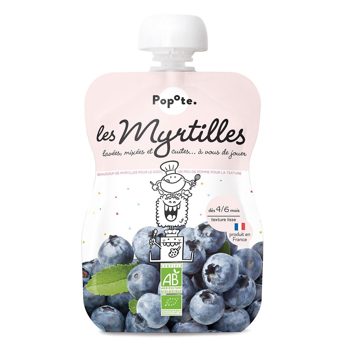 Gourde Repas Bio Myrtilles - 120 g (Popote) - Image 1