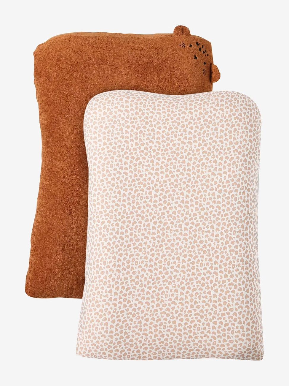 Lot 2 housses matelas à langer animaux lovely leo (Vertbaudet) - Couverture
