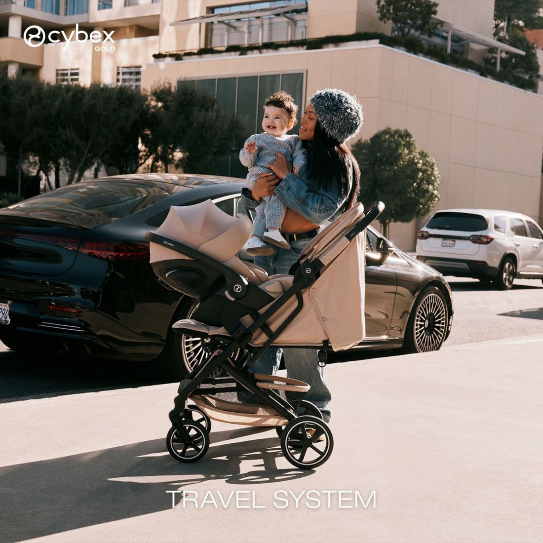Poussette Compacte et Citadine Beezy 2026 Châssis Noir Almond Beige (Cybex) - Image 4