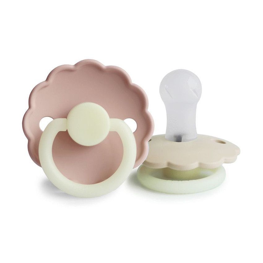 Lot de 2 sucettes silicone T1 Daisy Night blush/cream - Rose (Frigg) - Image 1