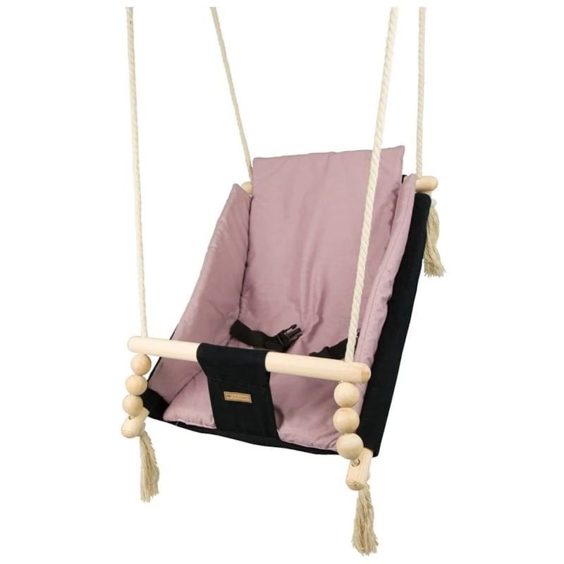 Bascule pour bébé noir, rose clair (Velinda) - Image 2