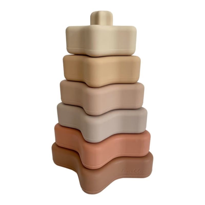 Etoiles à empiler silicone, beige (Léo et Léa France) - Image 1