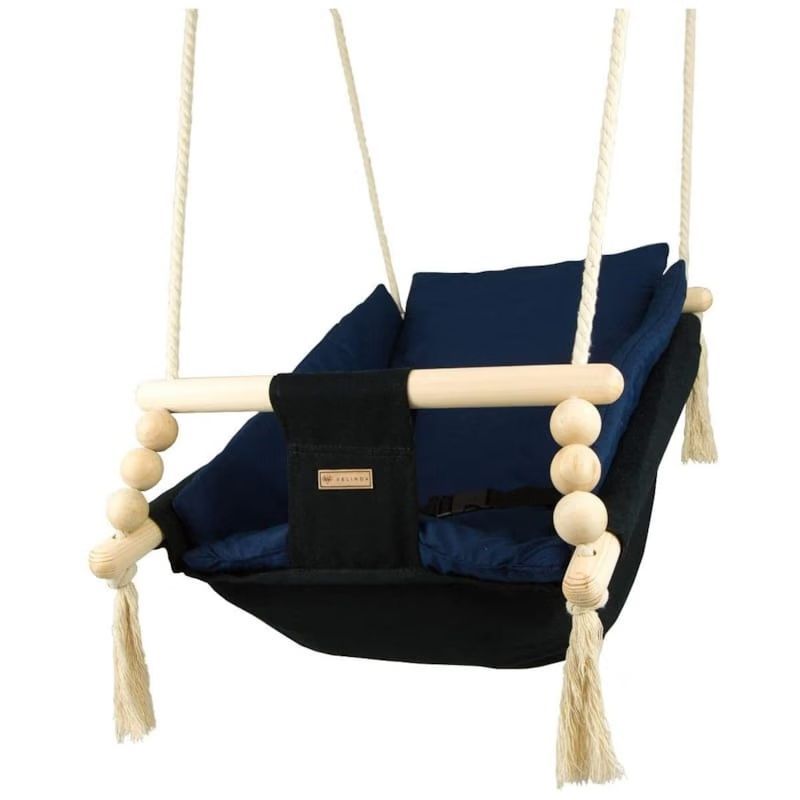 Bascule pour bébé noir, bleu marine (Velinda) - Image 1