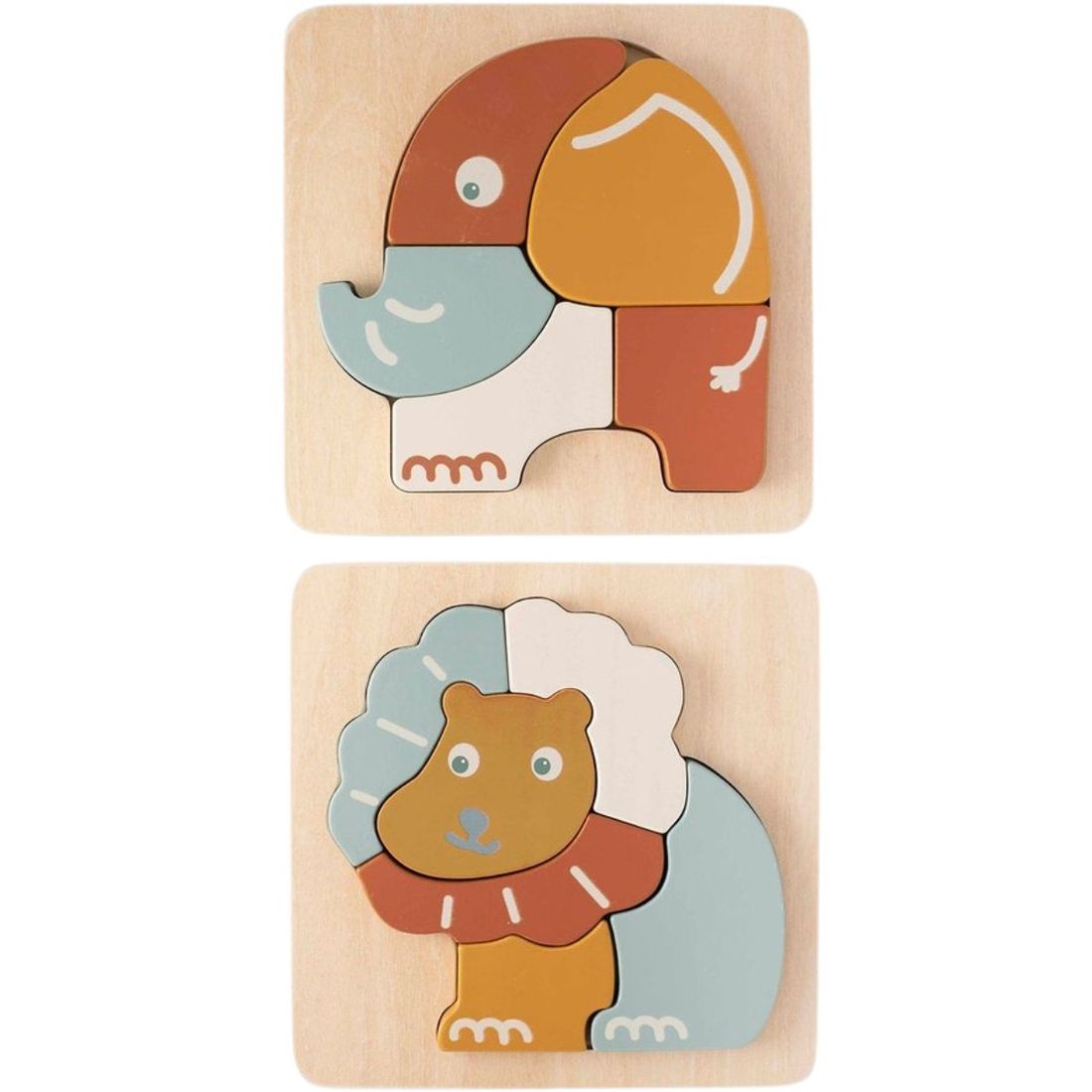 Lot de 2 puzzles bébé en bois (Trois Kilos Sept) - Couverture