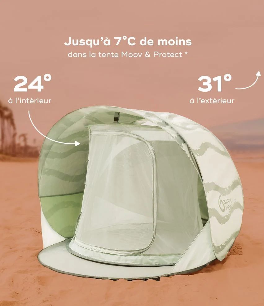 Tente Anti-UV rafraichissante Moov & Protect Green Lagoon (Babymoov) - Image 1