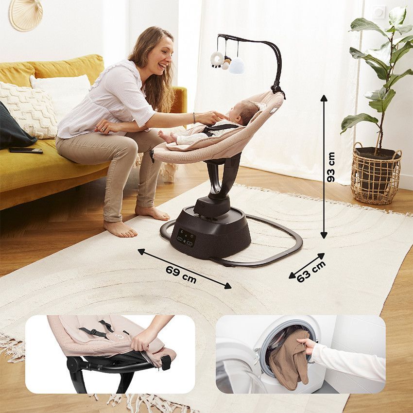 Balancelle Swoon Evolution CONNECT 8 mouvements Mocca - Beige (Babymoov) - Image 6