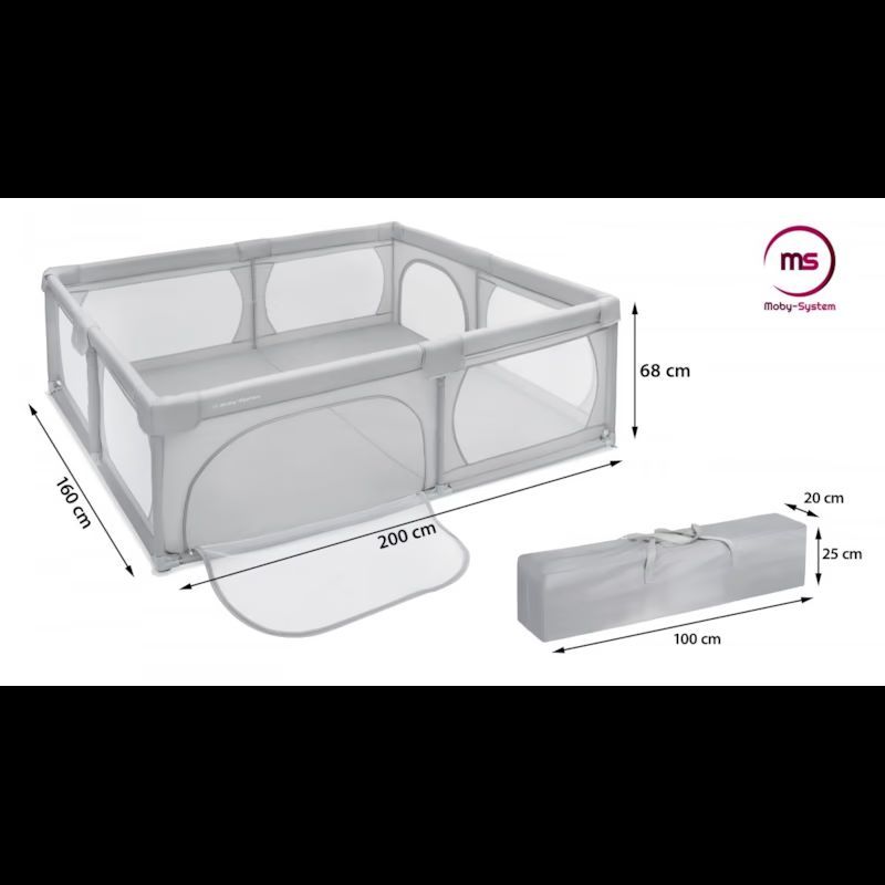 Parc bébé tissu pvc imperméable 200*160 (Moby System) - Image 1