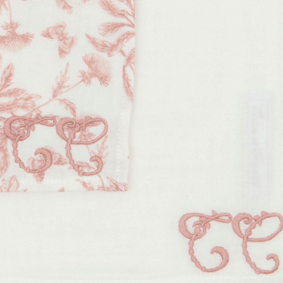 Set de 2 langes Toile de Jouy rose (70 x 70 cm) (Tartine et Chocolat) - Image 1