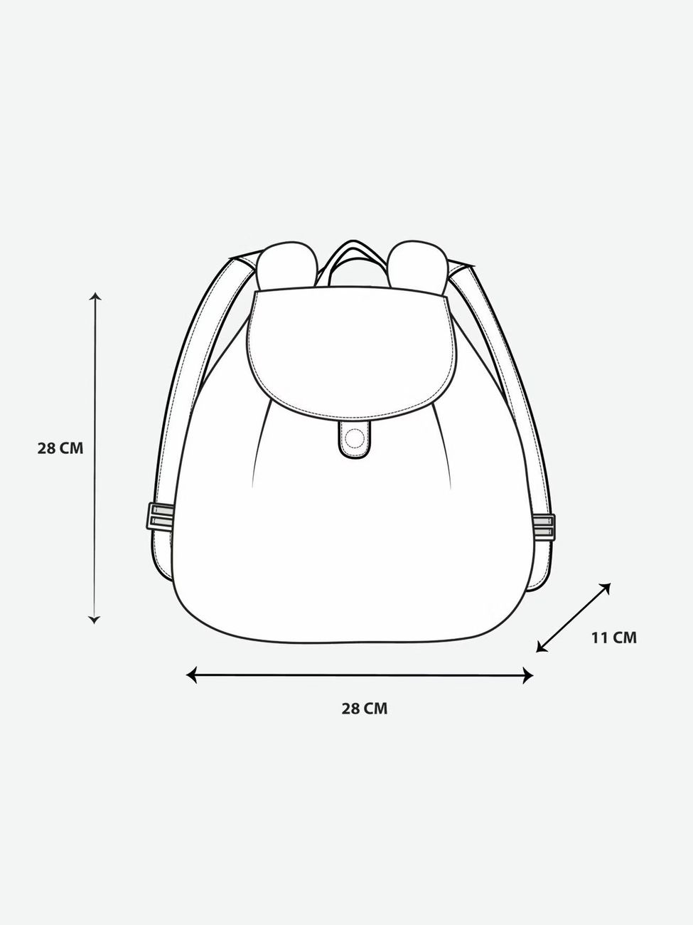 Sac à dos personnalisable en gaze de coton animation oreilles vert sauge (Vertbaudet) - Image 2