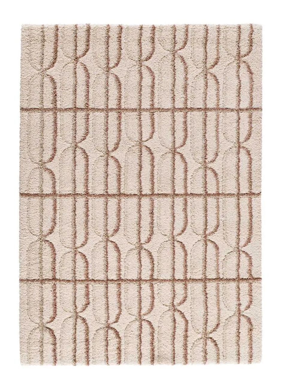 Tapis enfant shaggy scandinave crème/rose 80x150 cm (Atticgo) - Image 1