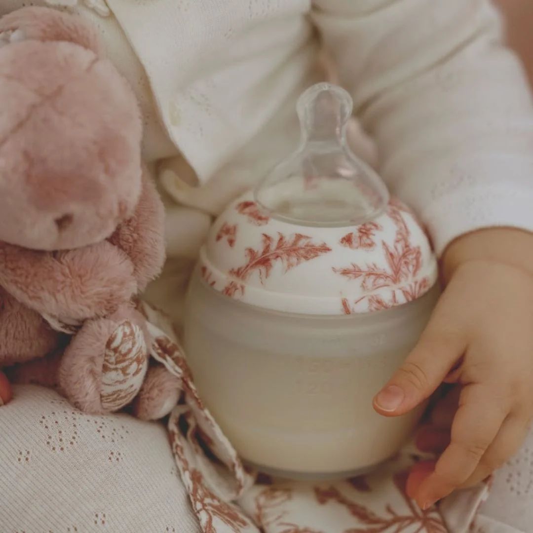 Coffret Biberon + Doudou | Tartine et Chocolat "Toile de Jouy" Terracotta (Elhée) - Image 2