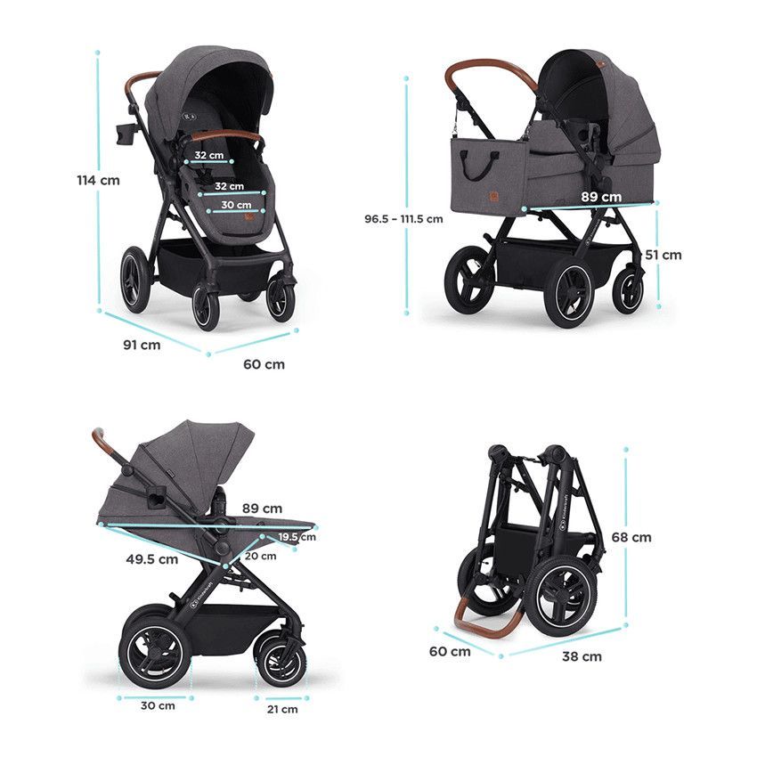 Poussette trio B-Tour gris foncé - Gris (Kinderkraft) - Image 4