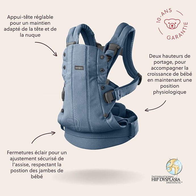 Porte-bébé Harmony Tissé Chiné - Bleu (BabyBjörn) - Image 3