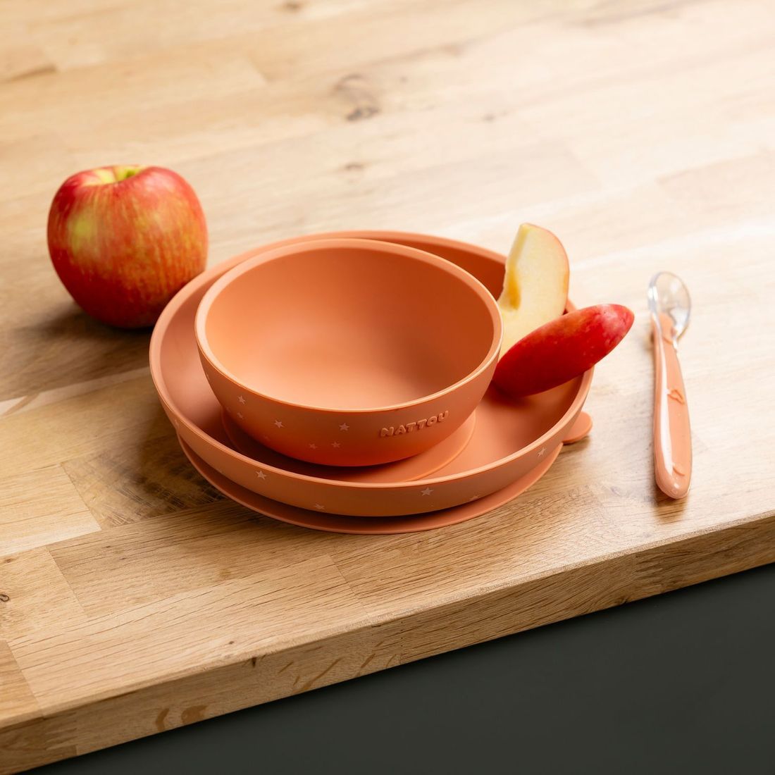 Coffret repas Terracotta-Etoiles (3 pièces) (Nattou) - Image 4