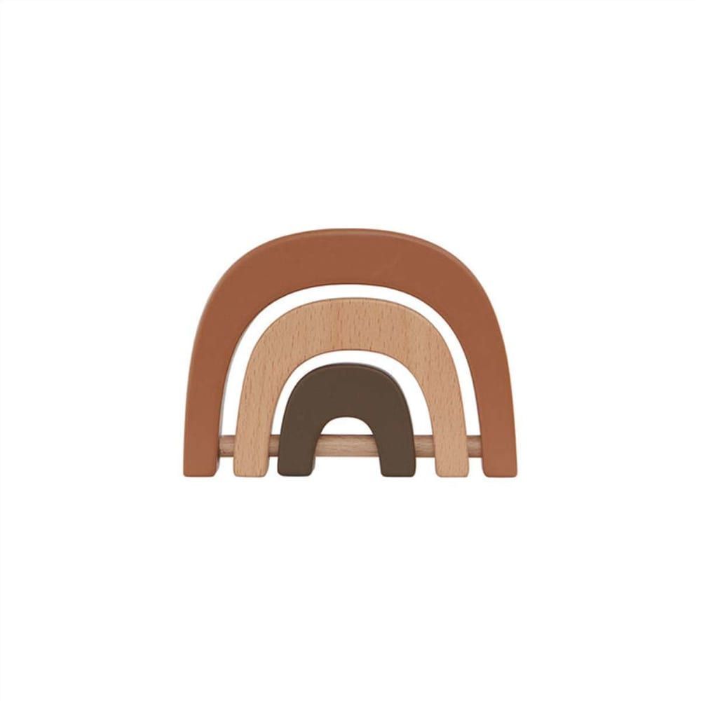 Hochet arc-en-ciel marron en bois H8,5x11,6x1,6cm (Oyoy Mini) - Image 1