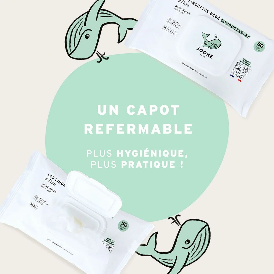 Les lingettes à l'eau compostables (Joone) - Image 5