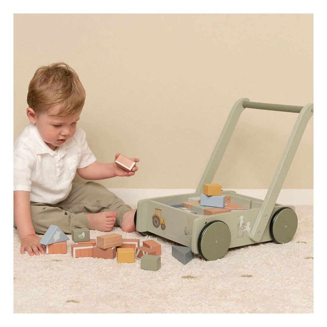Little Dutch - Chariot à blocs en bois FSC - Little Farm (Little Dutch) - Image 2