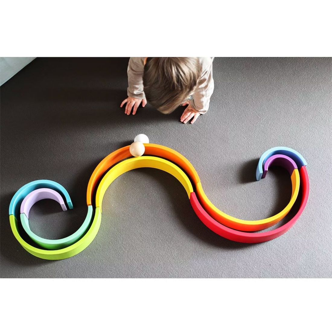 Blocs En Bois Arc-en-ciel Xl Rouge (Small Foot) - Image 2