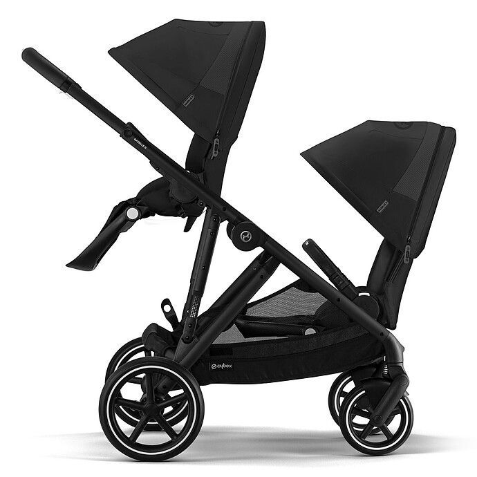 Poussette Double Gazelle S Châssis Black - Moon Black (Cybex) - Image 1