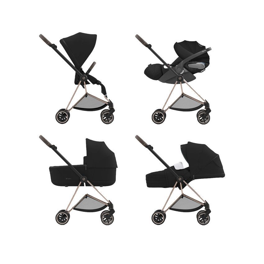 Châssis poussette Priam Chrome - Marron - Noir (Cybex) - Image 4