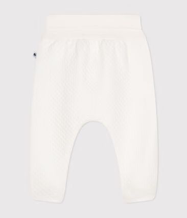 Pantalon à pieds bébé en coton épais uni (Petit Bateau) - Image 1