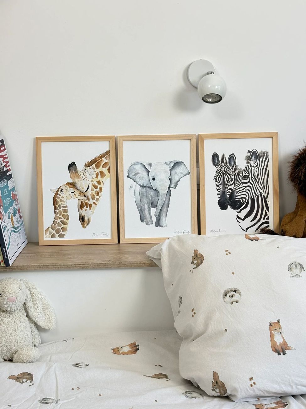 Affiche famille girafe aquarelle pour chambre bébé et enfant (Les Aquarelles de Marlène) - Image 6