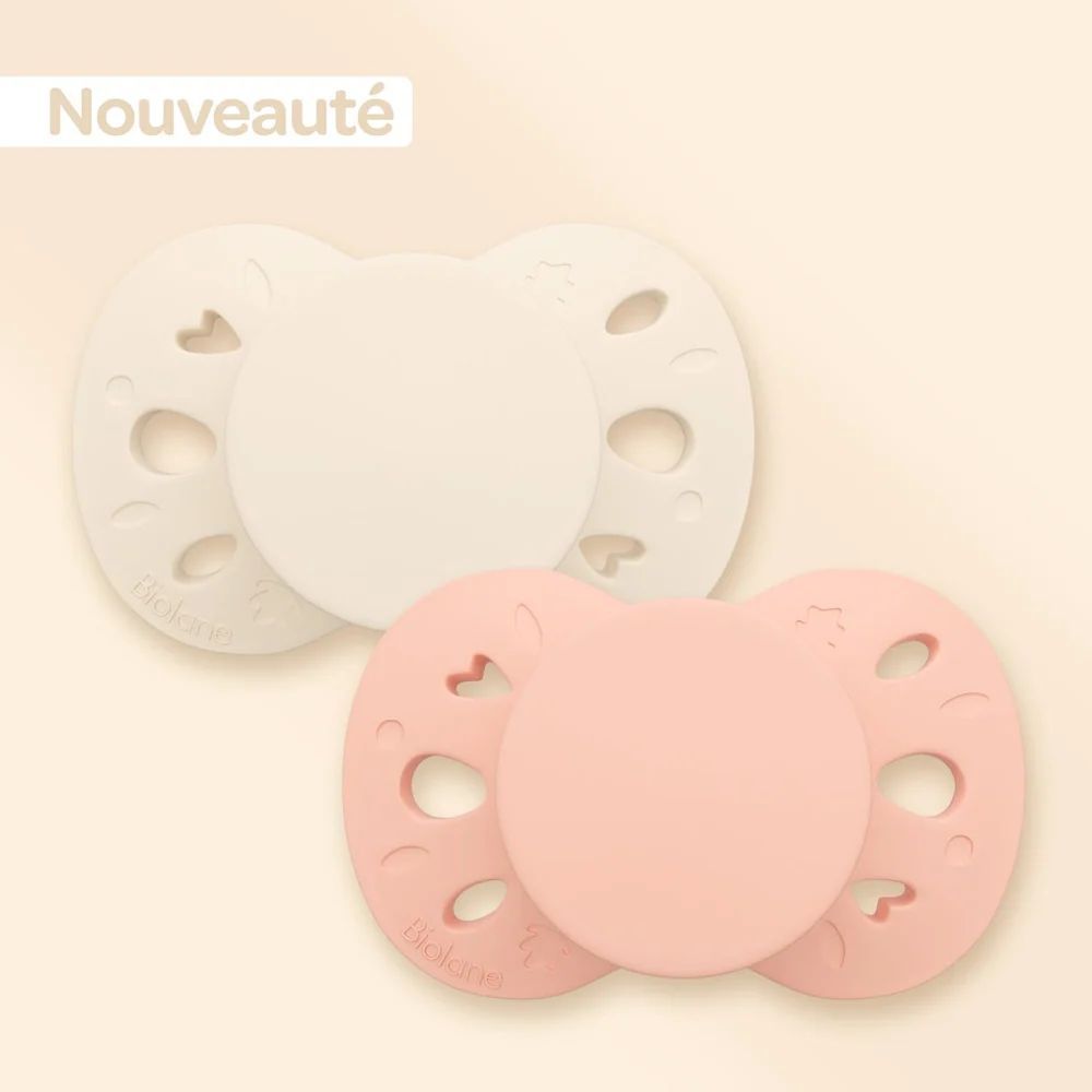 Lot de 2 sucettes anatomiques 0-6 mois / Bleu (Biolane) - Image 1