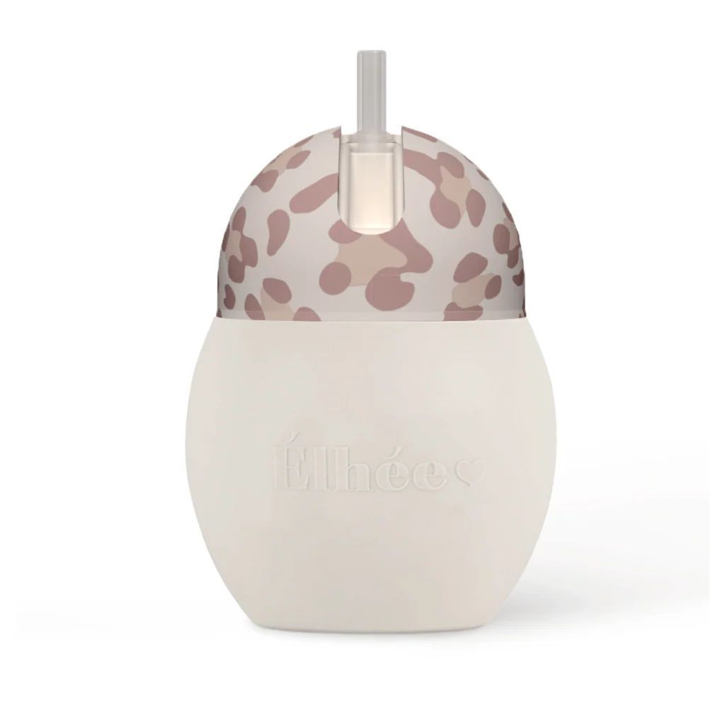 Tasse à paille lestée léopard 240 ml | Graouu Pink 9m+ | Coconut (Elhée) - Couverture