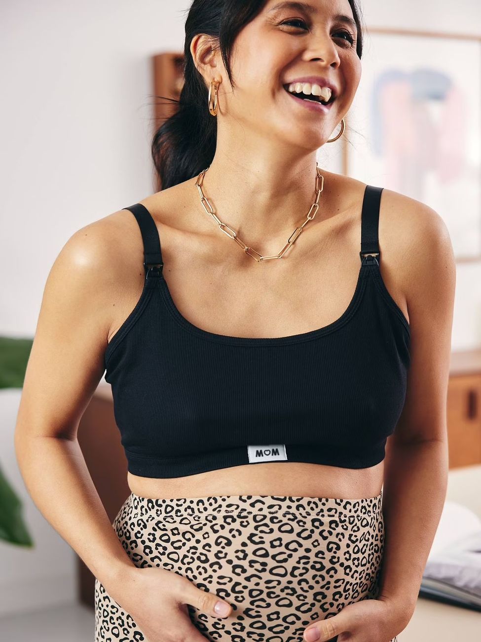 Brassière de grossesse et d'allaitement en coton biologique* Homewear noir (Vertbaudet) - Couverture