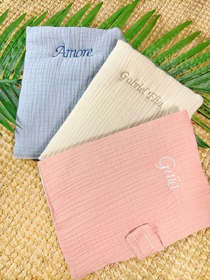 L'essentiel, protège carnet de santé en gaze de coton (Maison Pioline) - Couverture