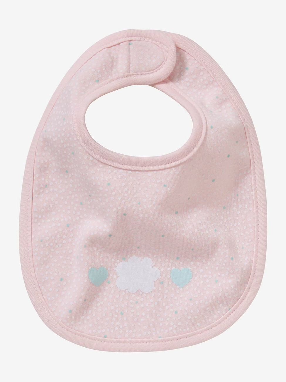 Lot de 5 bavoirs naissance lot chat rose (Vertbaudet) - Image 1