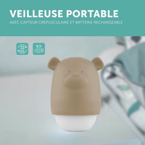 Benny - La veilleuse sur prise ou nomade Beige (Nanny Care) - Image 2
