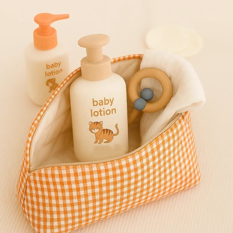 Trousse de toilette en coton bio vichy (Papate) - Image 4