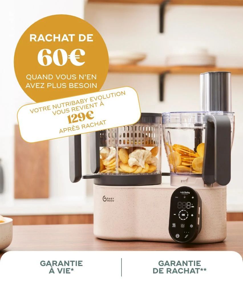 Robot cuiseur Nutribaby Evolution - 6 en 1 avec découpe intégrée (Babymoov) - Image 8