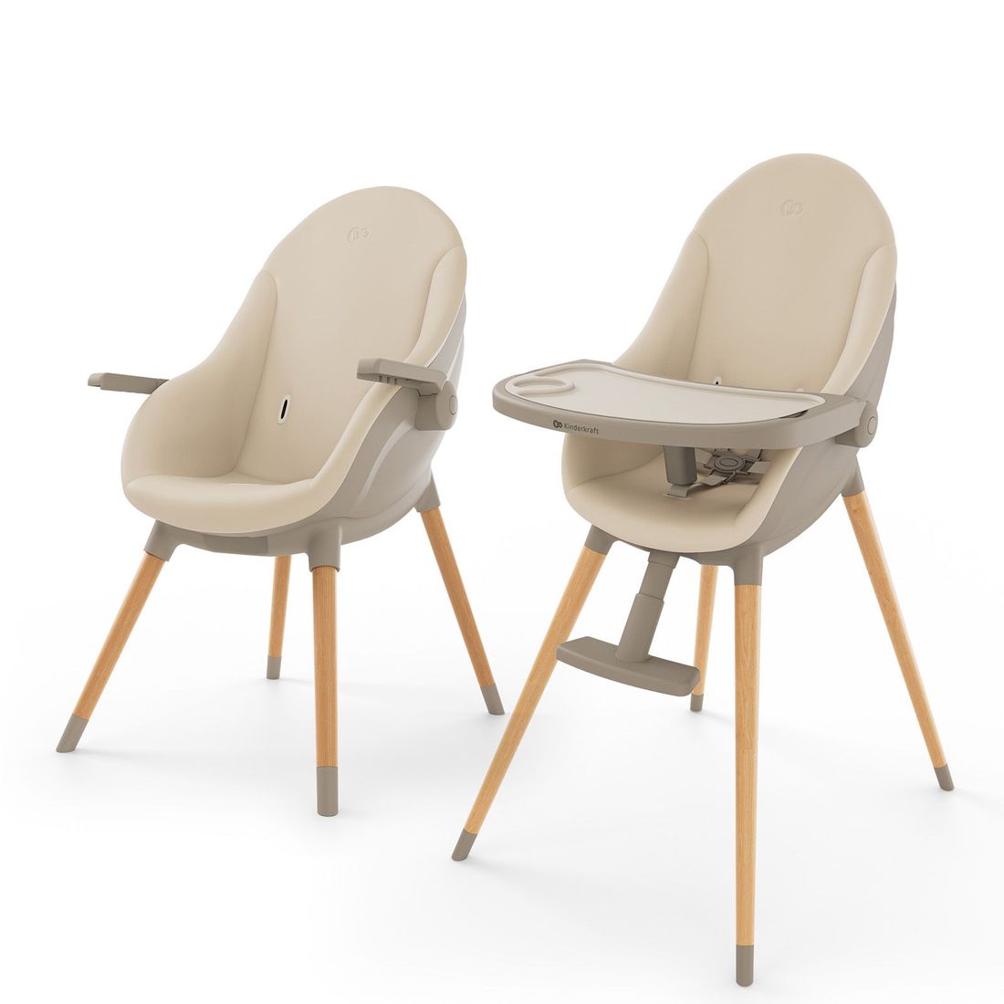 Chaise haute FINI UP 2 en 1 beige (Kinderkraft) - Image 4