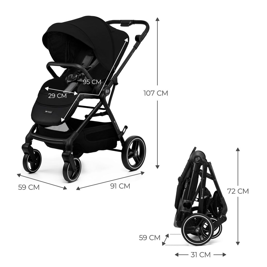Poussette YOXI noir (Kinderkraft) - Image 7
