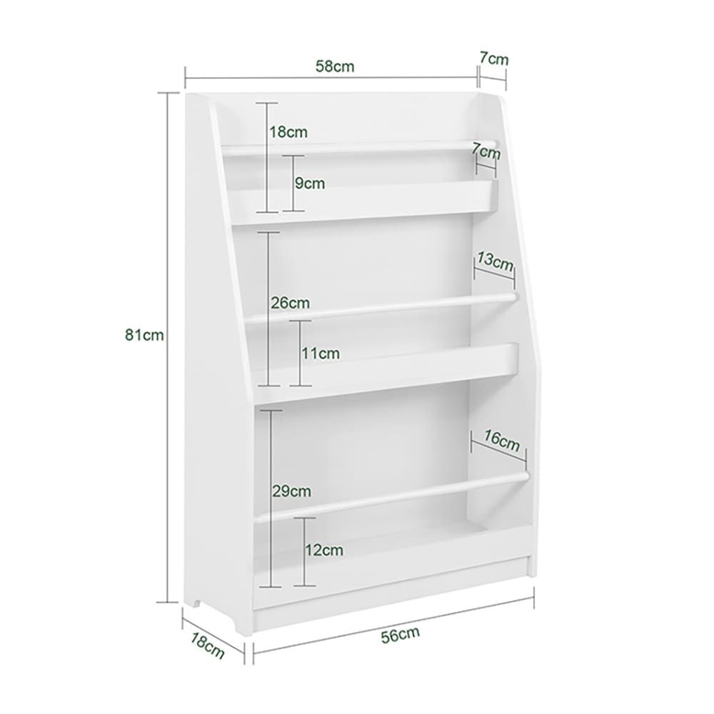 Bibliothèque enfant avec 3 étagères effect bois blanc (SoBuy) - Image 2