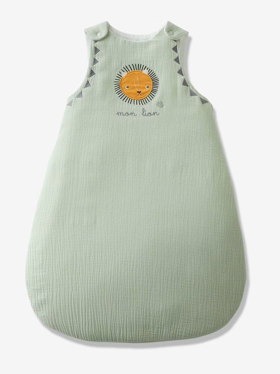 Gigoteuse en gaze de coton MON PETIT LION vert (Vertbaudet) - Image 3