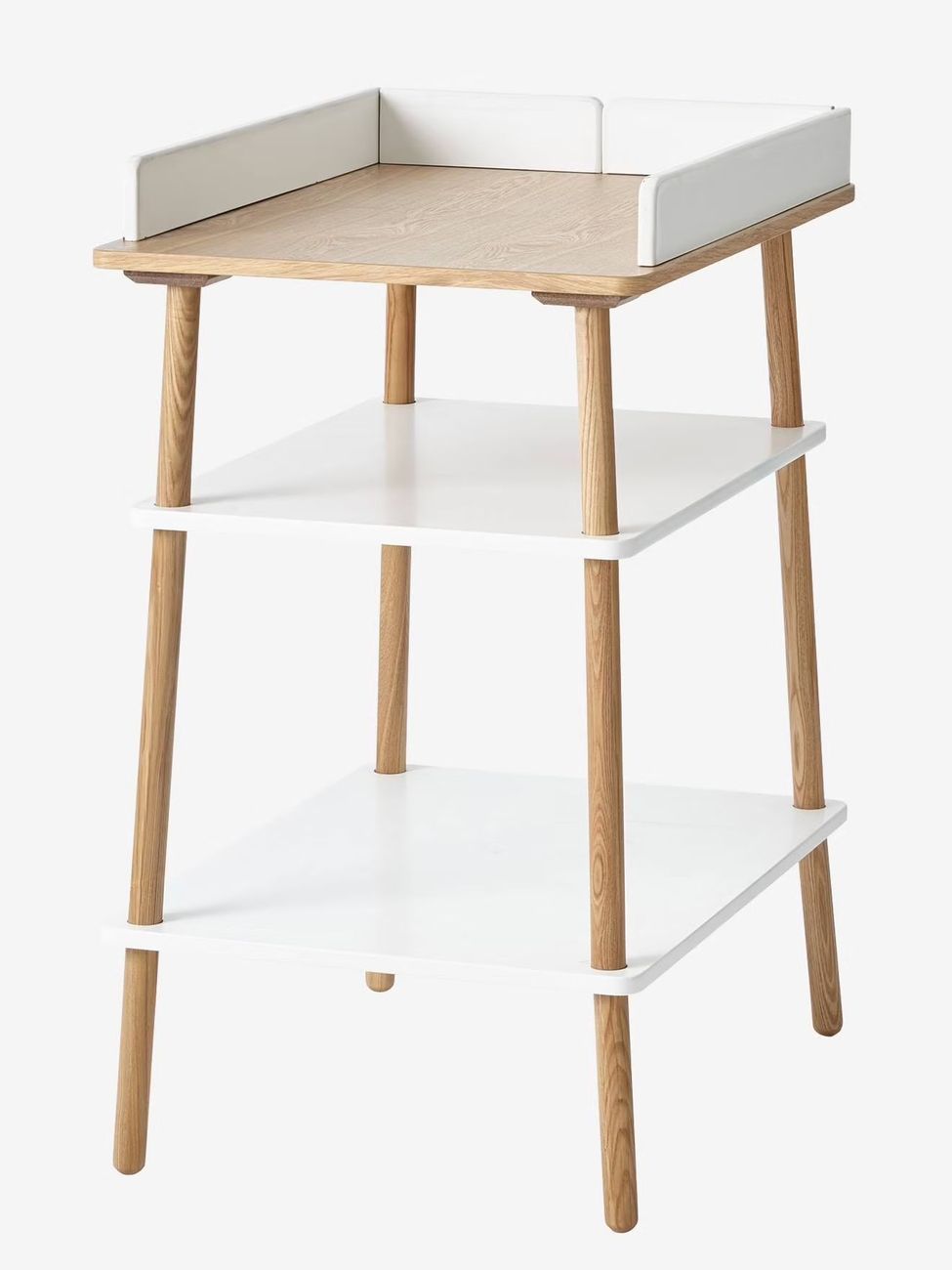 Table à langer LIGNE CONFETTI blanc/bois (Vertbaudet) - Image 1