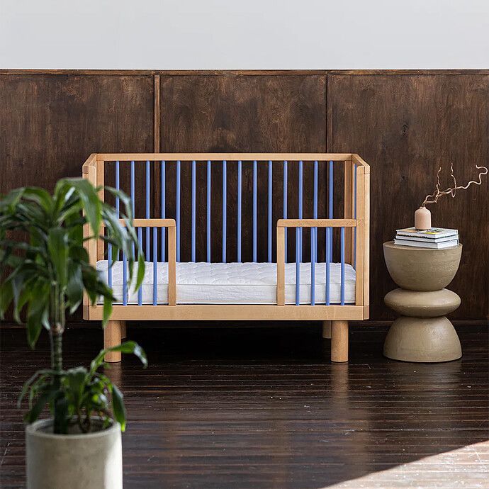 Lit Bébé Evolutif Nox Bois Naturel et Bleu - 60 x 120 cm (Karl & Fric) - Image 5