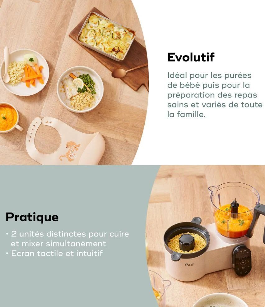Robot cuiseur Nutribaby Evolution - 6 en 1 avec découpe intégrée (Babymoov) - Image 7