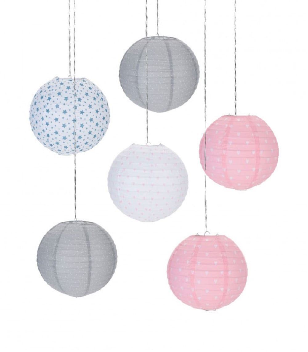 Set de 6 abat-jours suspensions lanternes chambre enfant en papier (Wadiga) - Couverture