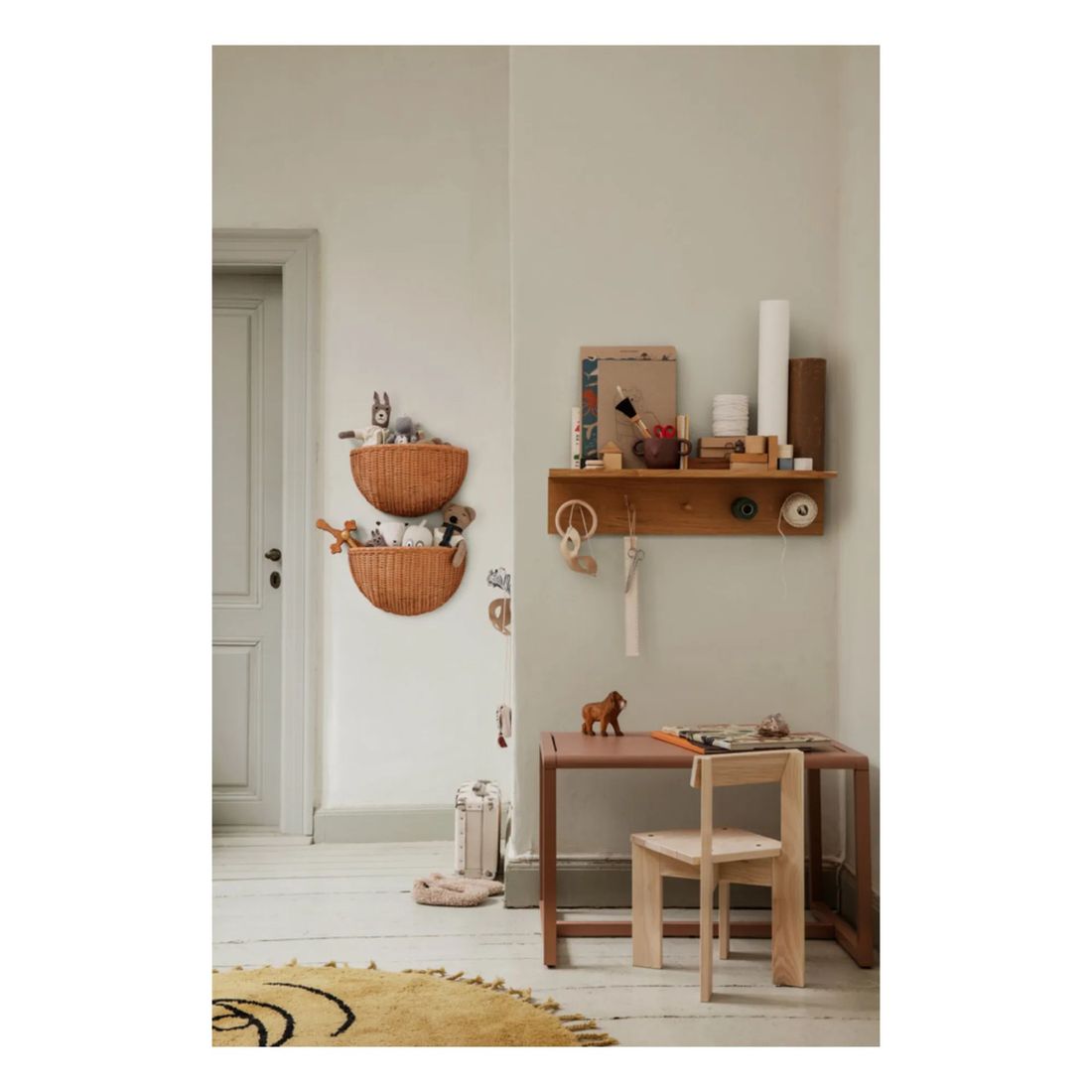 Ferm Living Kids - Panier mural en rotin - set de 2 (Ferm Living Kids) - Image 2