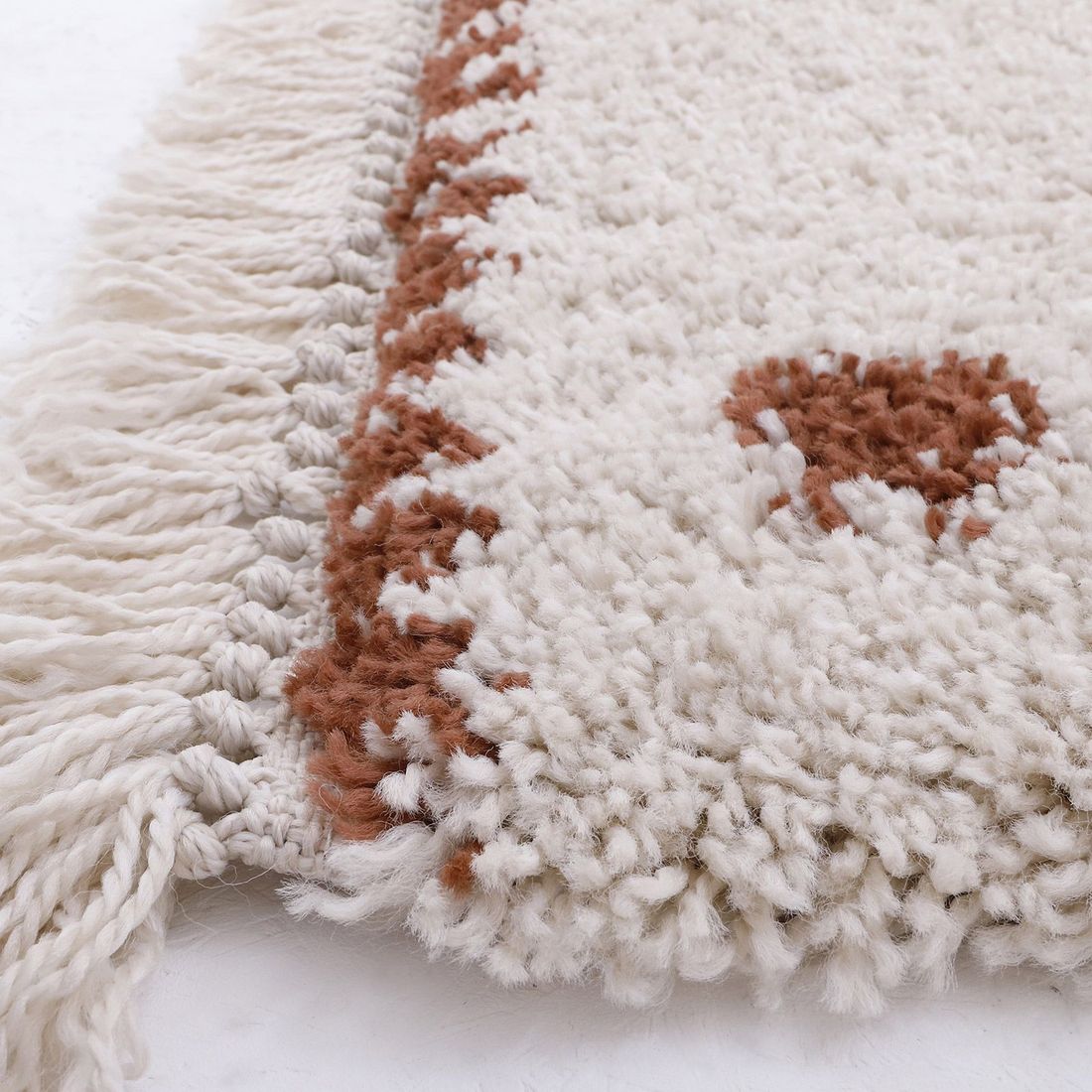 Tapis rectangulaire pois terracotta Wooly (100 x 150 cm) (Nattiot) - Image 5