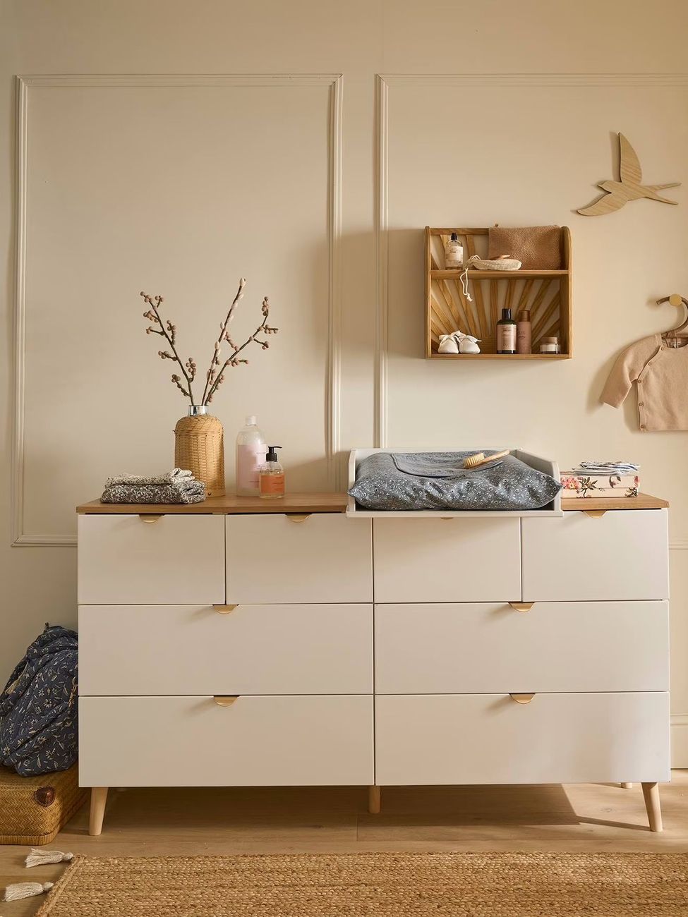 Commode double avec 8 tiroirs MERVEILLES blanc (Vertbaudet) - Image 1