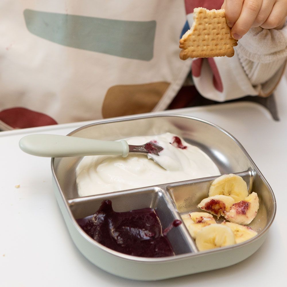 Assiette compartimentée en inox micro-ondable (Béaba) - Image 5