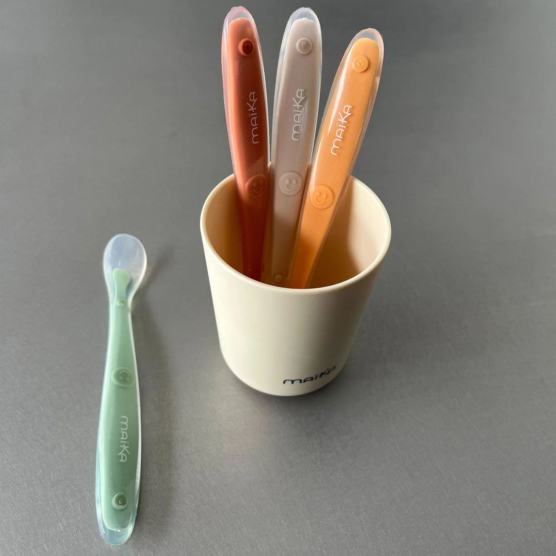 Lot de 4 Cuillères bébé Silicone (Maïka) - Image 1