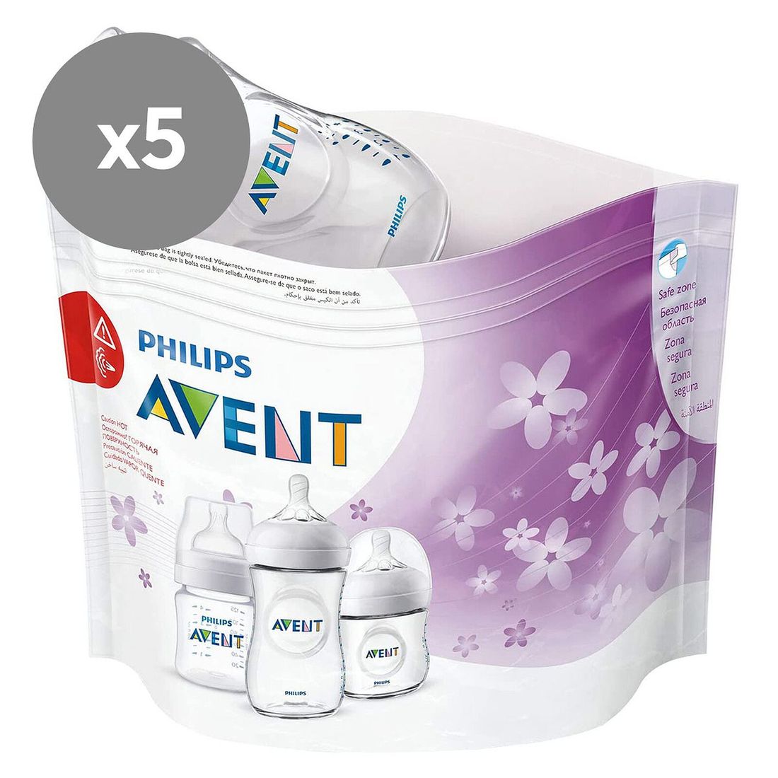 Lot de 5 Sachets de Stérilisation pour Micro-ondes (Philips Avent) - Image 1