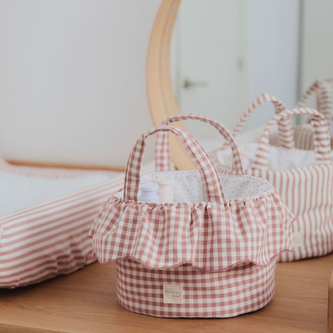 Panier de rangement Praliné Vichy Moka (Walking Mum) - Image 3