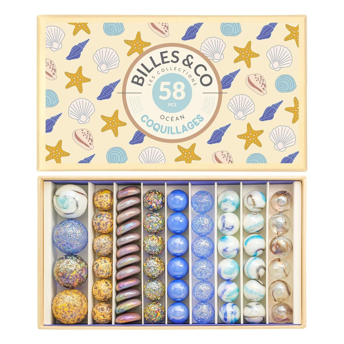 Billes & Co - Coffret de 58 billes Coquillages (Billes & Co) - Couverture